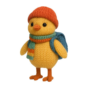 PNG Cute knitted chick illustration