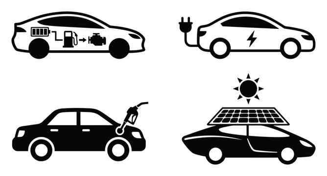 Set of hybrid, electric, gas