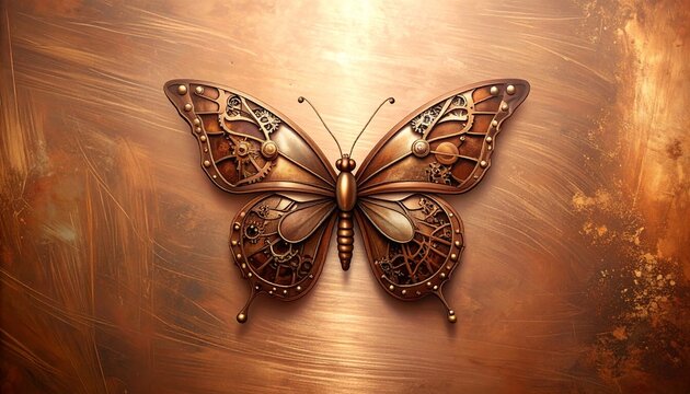 Ornate Metal Butterfly Wall Art with Intricate Design.