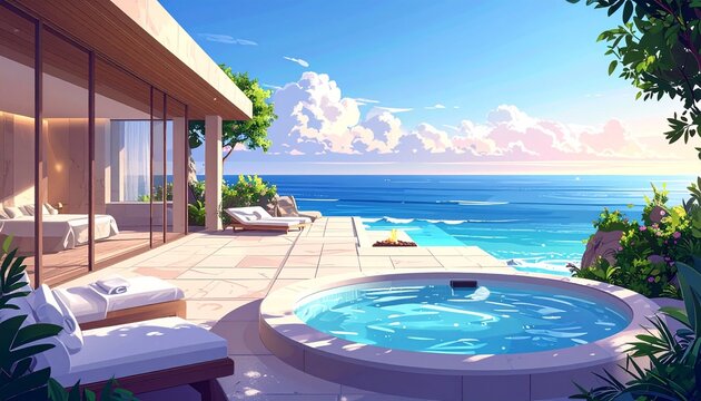 Luxury Oceanfront Villa with Infinity Pool and Sunset View.