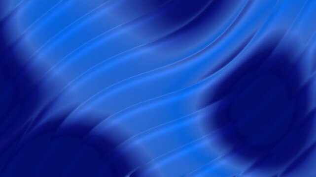 Deep Royal Blue Metallic Ribbon Wave Texture Abstract Background with Smooth Curving Folds