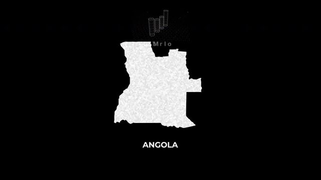 Angola technology map with animated charts, graphs, statistics, and analytics showcasing economy, infrastructure, innovation, population, trade, energy, and national development