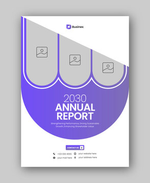 Brochure cover or annual report flyer design template for corporate business agency