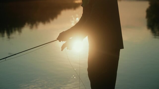 fly fishing at sunrise