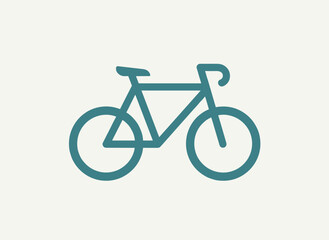 Obraz premium A stylized graphical representation of a bicycle, showcasing its frame, wheels, handlebars, and saddle, rendered in a flat, geometric aesthetic perfect for conveying themes of transportation