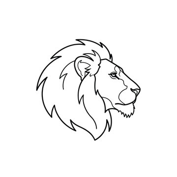Lion Head Illustration Majestic Animal Profile
