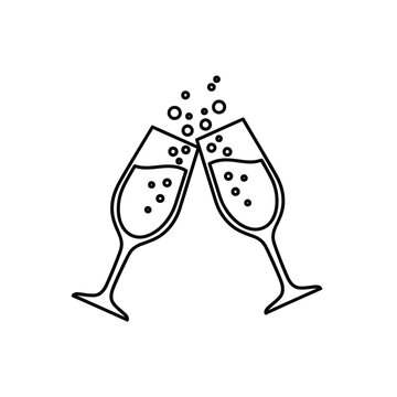Champagne Toast Celebration Glasses Bubbles