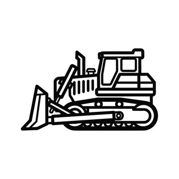 Heavy Duty Bulldozer Construction Machine Icon
