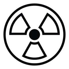 Black and white nuclear radiation warning symbol icon isolated on white background © Jame