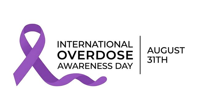 International overdose awareness day 31 august banner with purple awareness