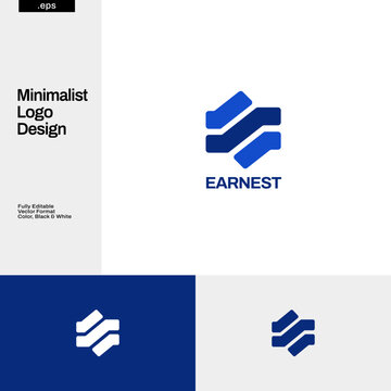 Abstract Stacked Geometric Shape Business Logo Design Template