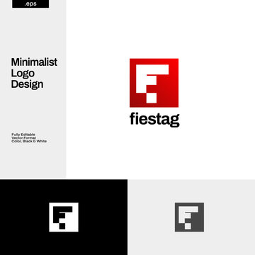Simple Geometric Initial Letter F Logo Design Template