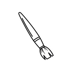 Obraz premium Paintbrush Art Supply Simple Line Icon