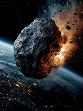 Asteroid Impact on Earth from Space &ndash; AI Generative