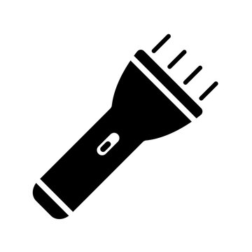 Flashlight Solid Icon &ndash; Torch Light Symbol Vector Illustration