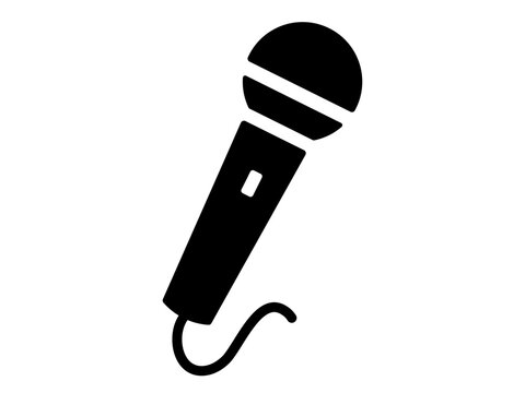 手持ちマイクのシルエット