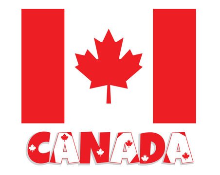 Canada flag with character design.