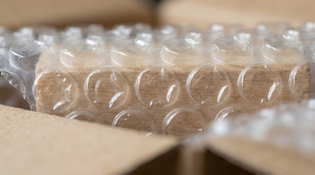Bubble wrap protection inside a shipping cardboard box