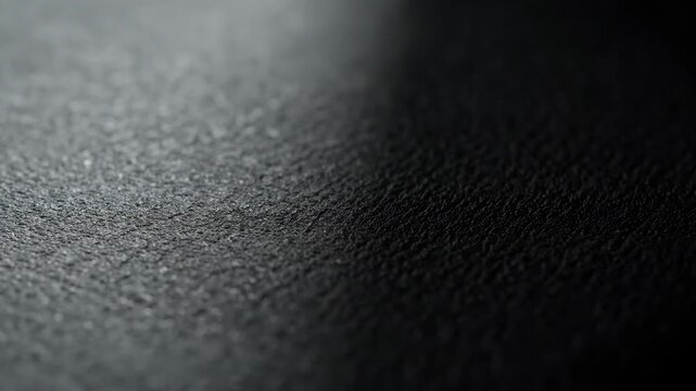 Close-up material of black fabric, black leather with light and shadow texture