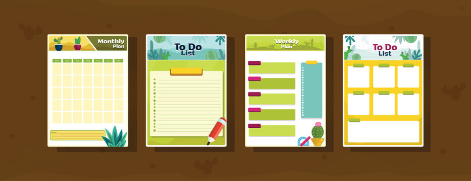 Minimalist to-do list and monthly calendar planner