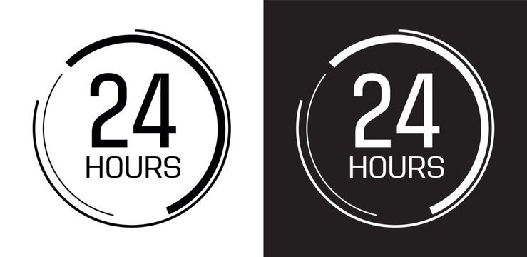 hours clock arrow on white background