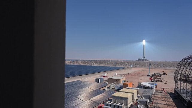 A stunning view of the Mohammed bin Rashid Al Maktoum Solar Park in Dubai, UAE