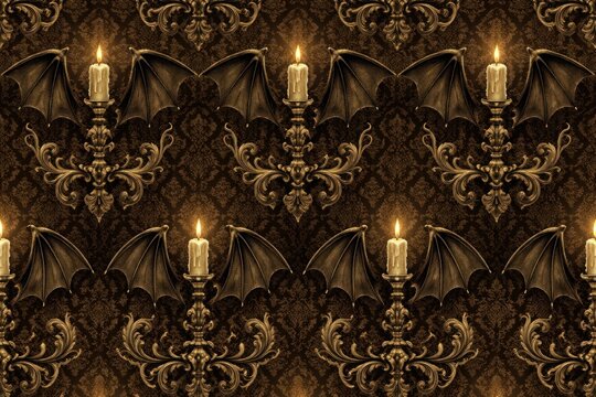 Gothic bat candle pattern