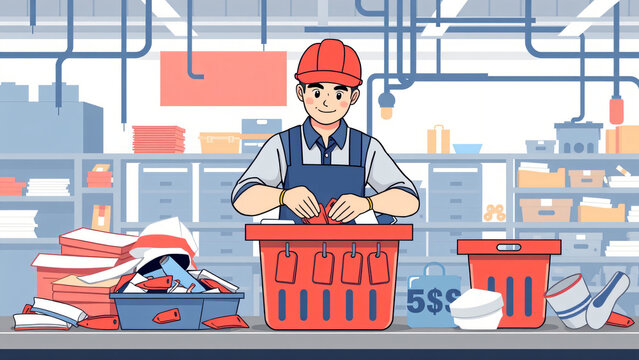 5S Seiri or Sort Concept Sorting Unnecessary Items in Workplace