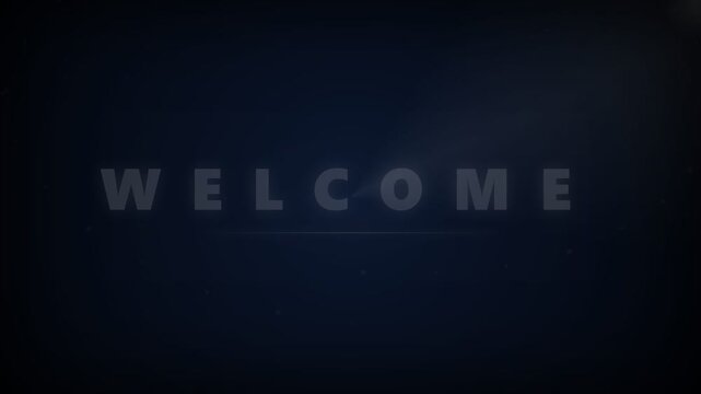 Welcome Text Header on Dark Futuristic Background