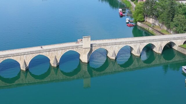 Historic Mehmed Pa�a Sokolovic Bridge spanning the Drina River