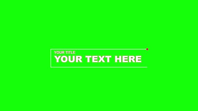 Modern Video Callout Element with Animated Line and Text Placeholders on a Bright Chroma Key Green Screen Background