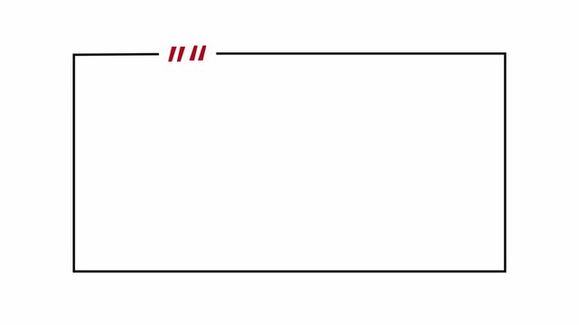 Animated Rectangle Quote Frame on Transparent Background .Quotation Marks Line Reveal Animation Quote Background Template in 4K. Rectangle Box Quotation Marks Animation with Alpha Channel