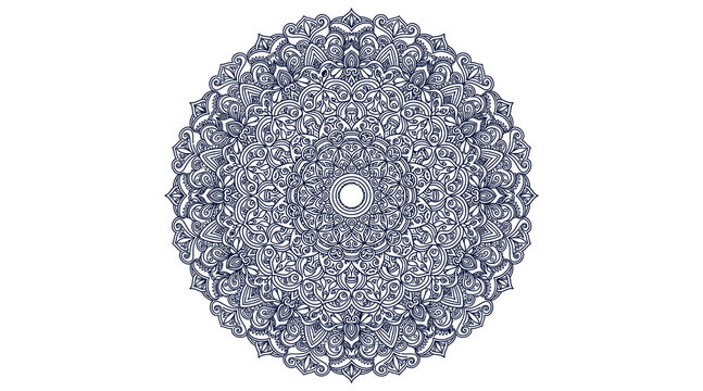 Detailed Geometric Mandala Line Art Vector Decorative Circular Floral Design