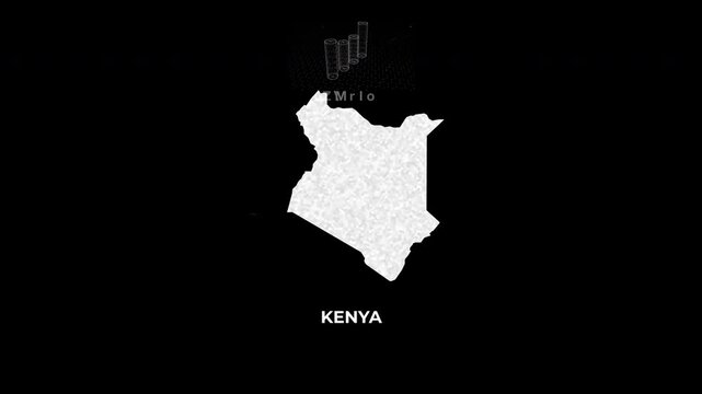Kenya technology map with animated charts, graphs, statistics, and analytics showcasing economy, infrastructure, innovation, population, trade, energy, and national development