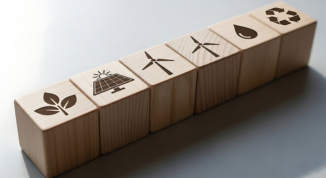 Wooden blocks with alphabet letters spelling out cool