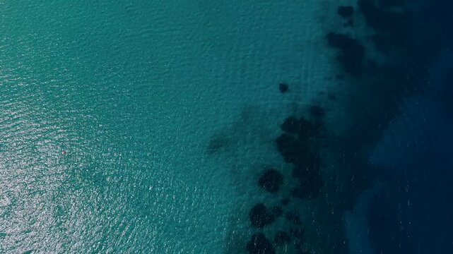 Kallithea coastline with turquoise Mediterranean water