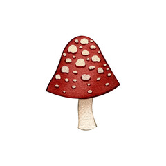 Watercolor cute spotted red mushroom illustration element PNG, woodland fungus toadstool clipart, perfect for spring, autumn decor, fairytale garden, wall art