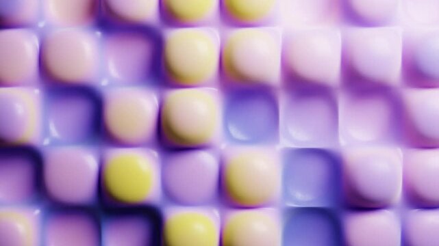 Colorful sensory button grid loop with soft geometric shapes
