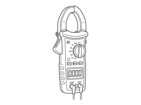 Digital clamp meter for electrical measurement and testing