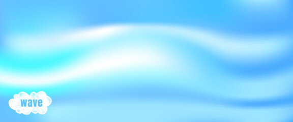 Blue wavy gradient background with a soft white wave sweep in aqua sky tones. Blue wave gradation with water degrade on a smooth vector backdrop. Fresh ombre for web banners and social media design © Syuzann q