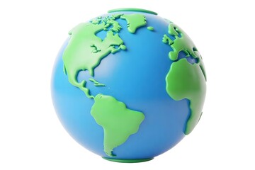 Naklejka premium Stylized 3d planet earth globe isolated on white background concept for environment and global connection.