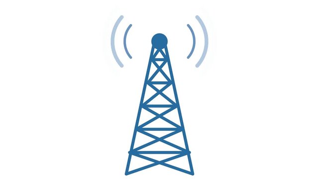 Communication Tower Broadcasting Signals Wireless Technology Concept.