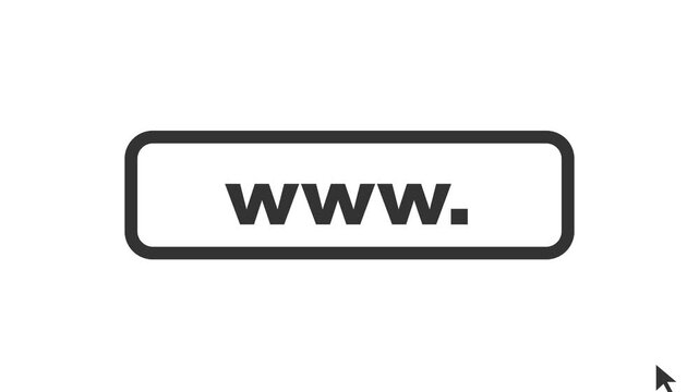 Website Address Bar With WWW Text and Cursor Pointer.