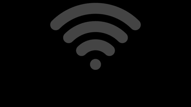 Wifi Signal Strength Indicator Animation Black Background.