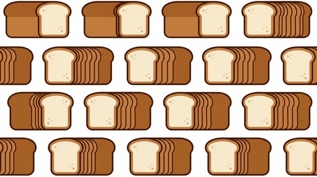 Assorted Bread Slices Stacked in Various Shades