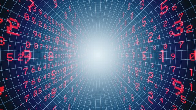 放射する赤い数字群