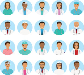Fototapeta premium Contemporary Healthcare Avatar Set Minimal Medical Illustration