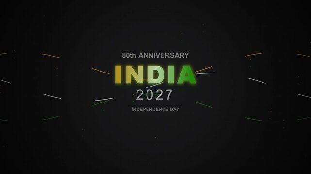 India 80th Independence Day 2027 Animation Title Motion Graphic
