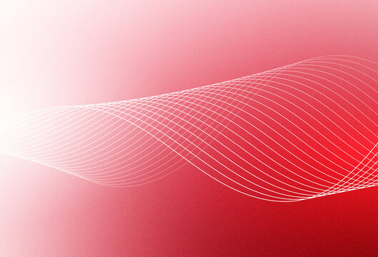 Abstract Background Featuring Elegant White Flowing Wave Lines Over a Gradient Red Backdrop Creating a Dynamic Digital Visual Pattern
