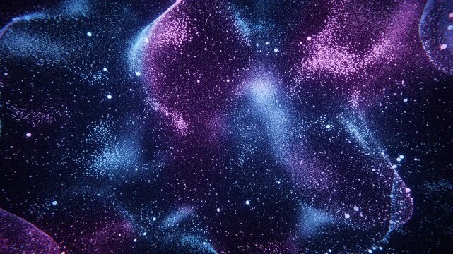 Cosmic particle fabric evoking infinite space in a seamless loop